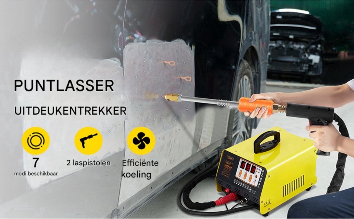 Uitdeukset auto - Deukentrekker - Reparatieset - Slagtrekker - Deukpuntlasser 3KW 220V - Voor deukreparatie