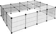 Happyment Dierenren Vida - Extra hoog - Knaagdierenren Ren - Verstelbaar - Konijnenren - Kippenren - Puppyren - Kattenren - Zwart - 70 x 70 x 105 cm