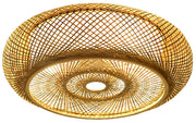 Plafondlamp - Lampen - Plafondverlichting - Voor Woonkamers, Slaapkamers of Hal - Met 3 Lichten - Bamboe en Rotan - 40cm