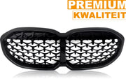 Voorbumper grille Hexa - Voor BMW 1 Serie F40 (2020+) - Diamant Stijl - Gloss Black - Auto accessoires
