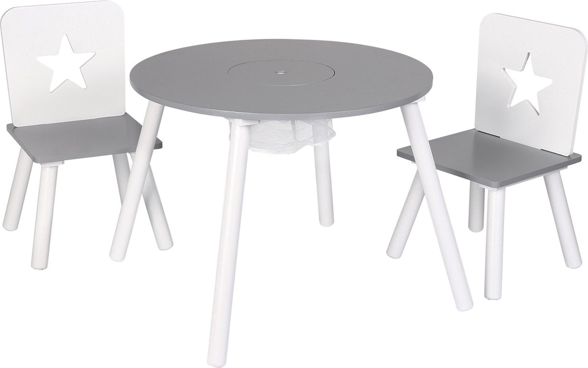 Happyment® Kindertafel en 2 Stoeltjes - Kindermeubel - Tafeltje - Speeltafel - kinderbureau - Black friday - Sinterklaas - Kerstcadeau