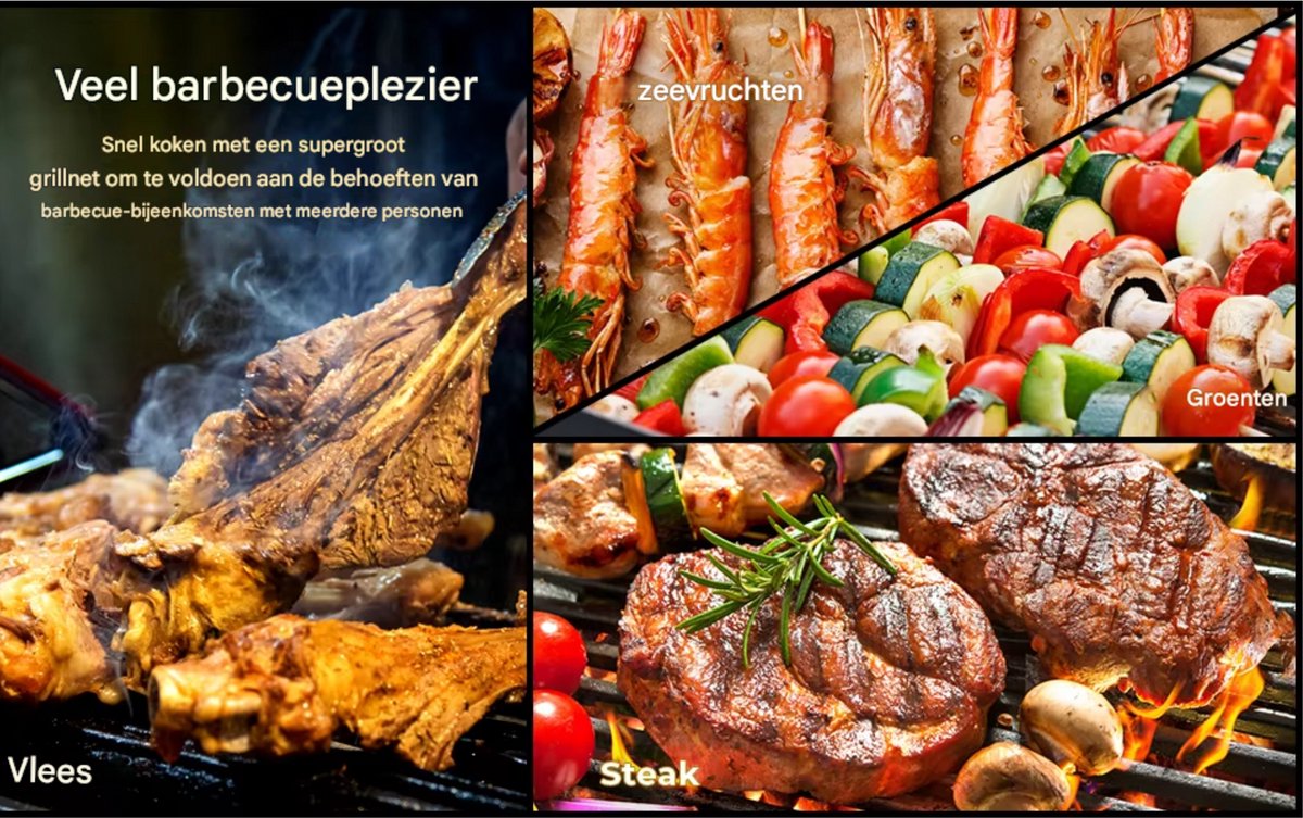 Propaangas BBQ-Grill met 3 Branders - Gas barbecue - Gietijzeren Roosters, Impulsontsteking & Thermometer
