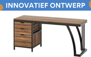 Computerbureau - Bureau met lades - Werktafel - Voor studeren of werken - 3 lades - Walnut