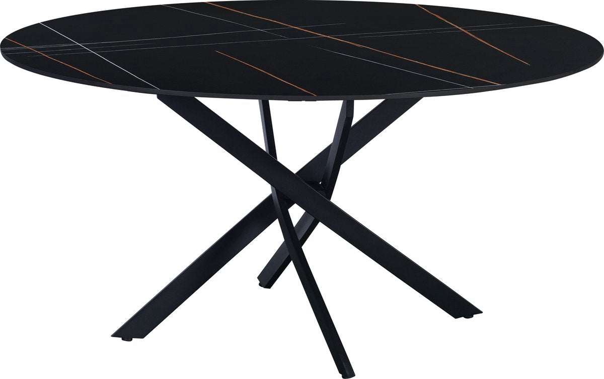 Bolt Edge Eetkamertafel - Rond - 6 personen - Marmerlook - 150x150x76cm