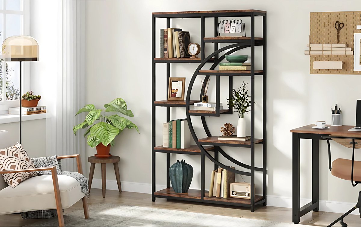 Boekenkast Dulvia - Bruin - Boekenrek - 5 lagen - Woonkamer, slaapkamer en kinderkamer - Hout - 30 cm (D) × 95 cm (B) × 175 cm (H)