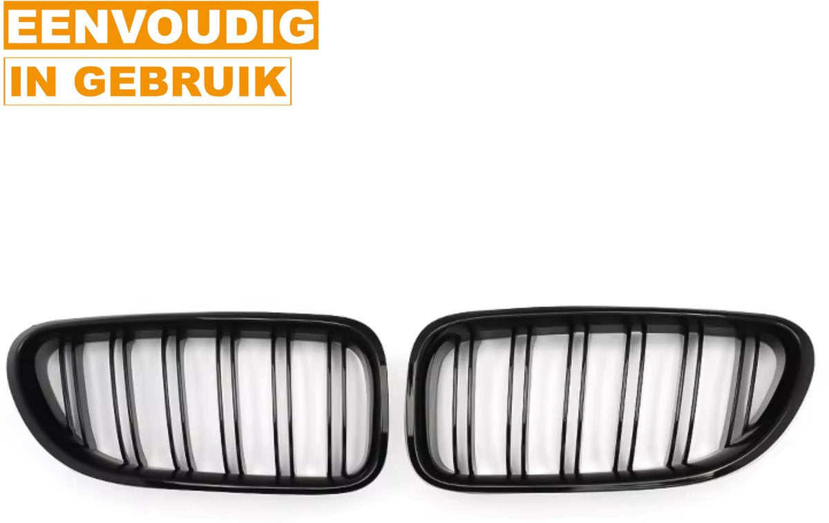 Front Nierengrille - Dual Line M Look - Zwart - Voor BMW 6 Serie F12/F13/F06 M6 (2012-2018)