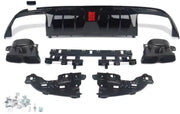 Achterbumper Carbon Zyro - Achterbumper - Voor Mercedes Benz C-Klasse W205 (2015-2021) - Carbon Look - Met Uitlaat Endtips - Auto Accessoires