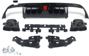 Achterbumper- Voor Mercedes Benz C-Klasse W205 2015-2021- Carbon Look - Met Uitlaat Endtips - Auto Accessoires