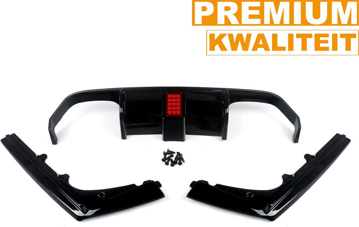 F1 Diffuser Apexline - Stijl met LED - Zwart - Voor BMW M3/M4 F80/F82/F83 - Performance Look