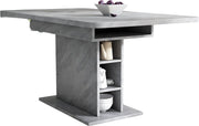 Eettafel - Keukentafel - Uitschuifbaar - Voor Woonkamer of Eethoek - Met Opbergruimte & Modern Design - Rechthoekig IJzer & Hout - Grijs