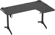 Gaming bureau Brutal Tavien - Met LED verlichting - Linker Hoekbureau - 162cm desk - Metalen poten - Bekerhouder