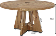 Ronde Eettafel Zenia - Voor 4 personen - 120cm - Voor Keuken of eetkamer - Bruin
