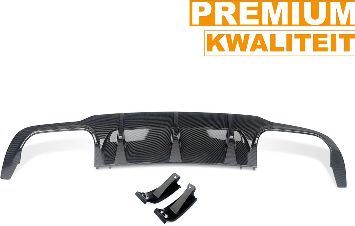 Diffuser Lip Stratos - Achterbumper Diffuser Lip - Voor Mercedes C-Klasse W204/C204 - Carbon Look - C63 Coupe Stijl - Auto Accessoires