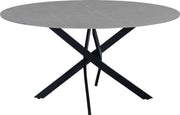 Bolt Edge Eetkamertafel - Rond - 4 personen - Marmerlook - Grijs - Voor binnen en buiten