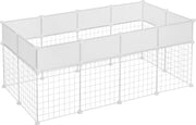 Happyment Dierenren Larry - XXL Ren Deluxe - Verstelbaar - Voor binnen - Puppyren - Kleine dieren - Kittens - Wit - 142 x 71 x 53cm