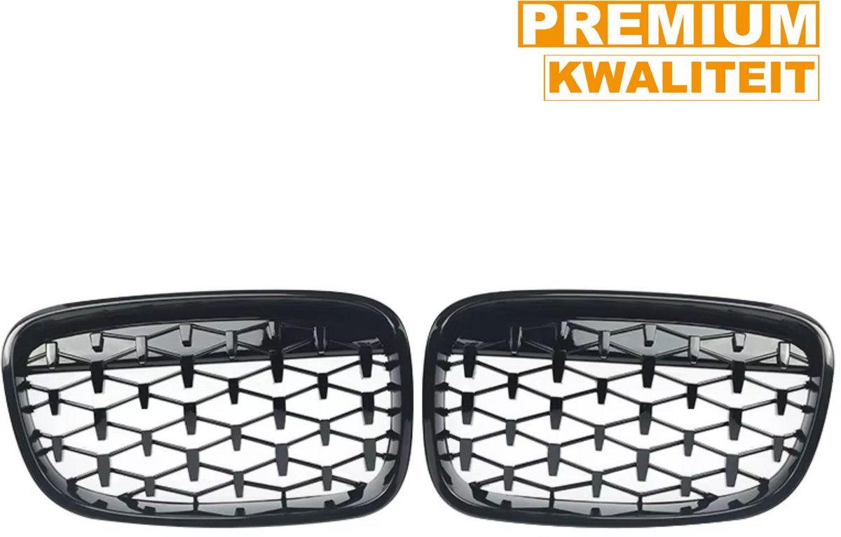 Voorbumper - Voor BMW 1 Serie F20/F21 2011-2014 - Auto accessoires - Voorgrille - Diamant stijl - Gloss Zwart