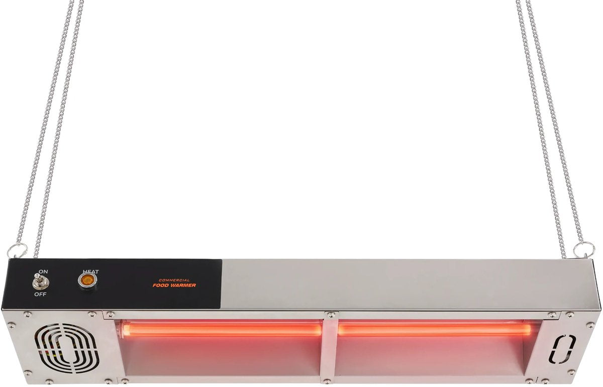 Hangende Voedselverwarmer 750W - Warmtelamp - Voor Keukens & Buffetten - Elektrisch Verwarmd - 30 tot 50 graden - RVS