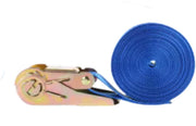 Harde Spanbanden - Sjorbanden - Ratel Spanbanden Uit Eén Stuk - 6 m x 25 mm - Blauw - 10 stuks - Sterke Bevestiging voor Veilig Vervoer