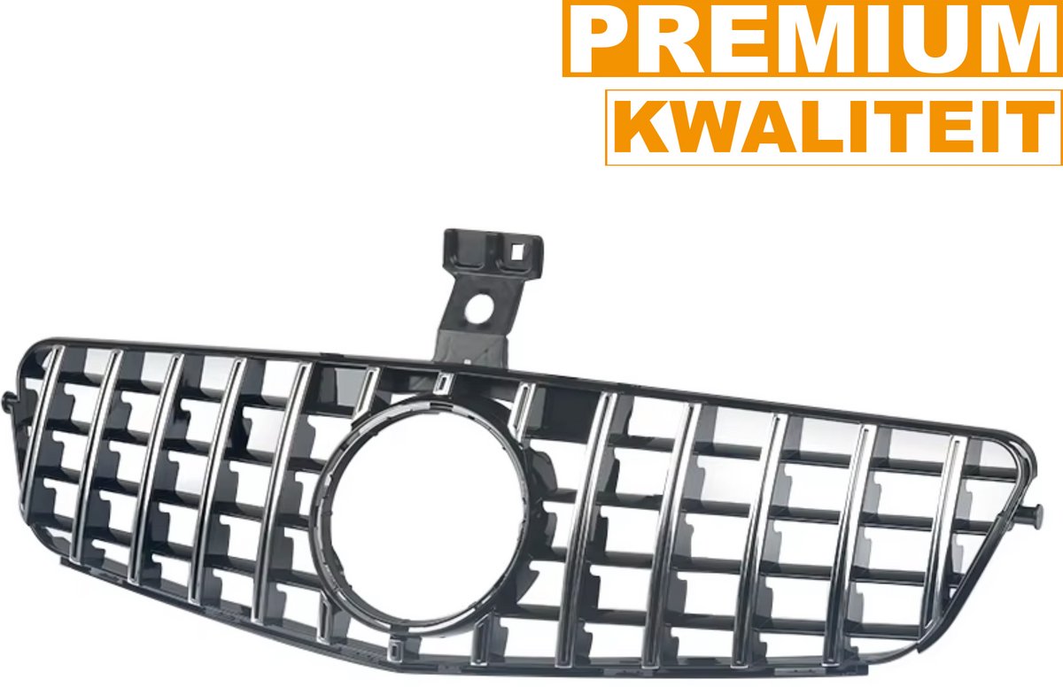 Voorbumper grille Minor - GTR Stijl - Chroom + Zwart - Auto Accessoires - Voor Mercedes W204 C250/C300/C350