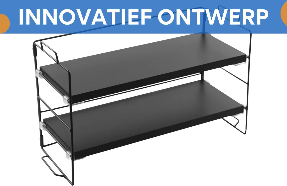Bureau organizer- Bureau accesoires - Keuken organizer - Aanrecht organiser - Kantoor en Thuiswerkplek - 2-Lagen - Zwart