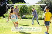 Voetbaldoelset - Voetbalgoal - Voetbaldoel - Doelwand - Draagbaar Voetbaldoel voor Achtertuin - Weerbestendig Metalen Frame met Grondpalen - Geschikt voor Kinderen & Volwassenen - 366 cm x 183 cm