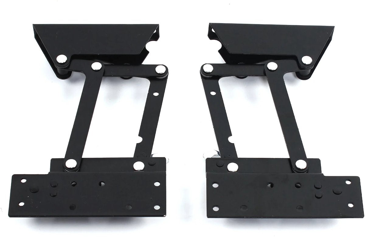 2 STUKS Verstelbaar Scharnier - Salontafel - Lift Mechanisme - 35 kg Draagkracht - Zwaar Stalen DIY voor Inklapbare Eettafel of Bureau - Zwart