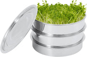 Zaadkiemset van 7,87 Inch - Voor Microgreens & Spruiten - Stapelbaar Kiemapparaat - 304 Roestvrij Staal