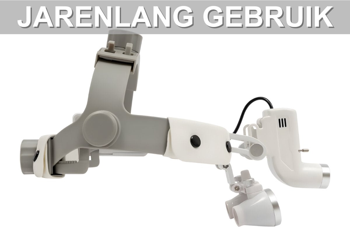 Medische binoculaire loepbril - Voor precisiewerk en medische toepassingen - Met witte LED-verlichting en hoge definitie - Kunststof en metaal
