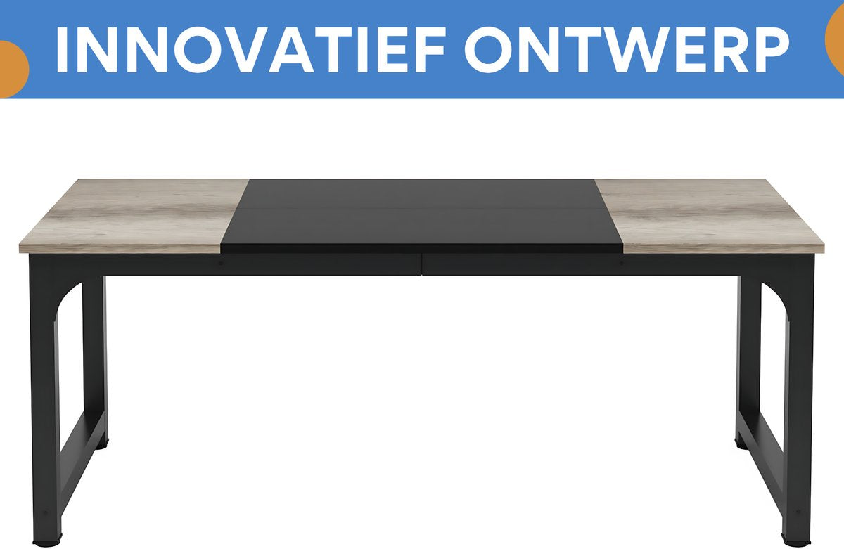 Bureau - Computerbureau - Lange bureau - Vergadertafel - Voor thuis of kantoor - Grijs