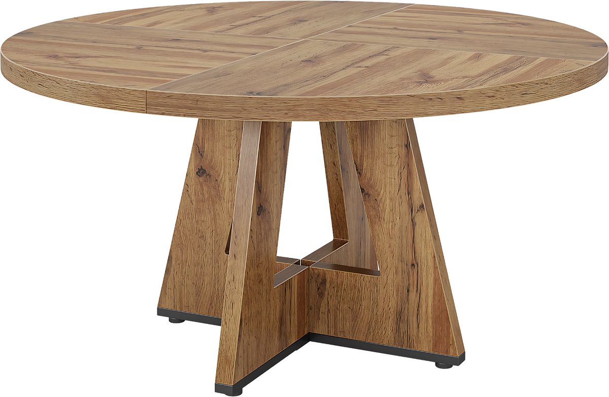 Ronde Eettafel Zenia - Voor 4 personen - 120cm - Voor Keuken of eetkamer - Bruin