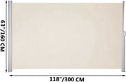 Windscherm uittrekbaar - Terras of camping - Uitschuifbaar - Winddoek - Zijscherm oprolbaar - 160 x 300 cm