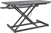 Luxe Bureau - Zwart Hout - Staande Bureauconverter - Dubbellaags Design