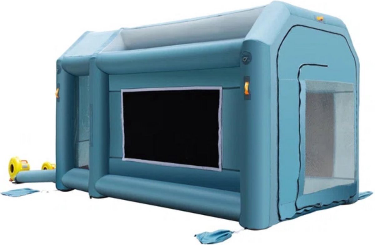 Opblaasbare spuitcabine - incl. lucht filtersysteem - Verfspuit tent – 4x2,5x2,5 m - Airbrush - Spray booth - Opvouwbaar