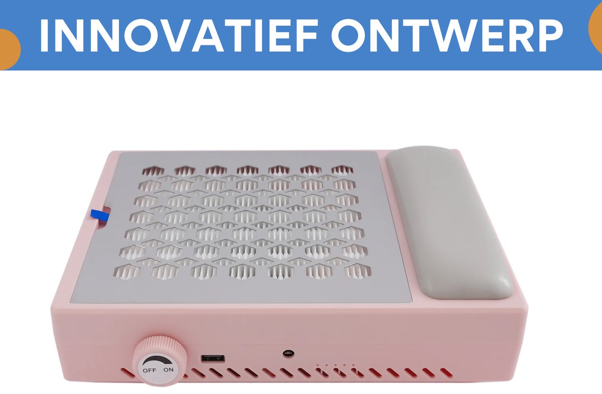 Stofafzuiger voor nagels - Manicure tafel - Nail Dust Collector - Voor Nagelstof Verwijderen - Roze