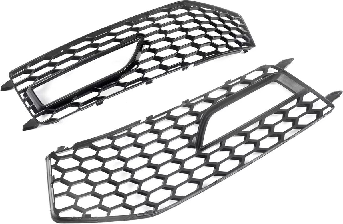 Voorbumper - Voor Audi A4 B8.5 S-Line/S4/RS4 2013-2015 - Auto accessoires - Mistlichtgrille - Honingraat stijl - Gloss Zwart