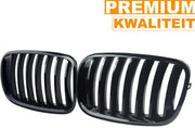 Voorbumper grille Iron - Voor BMW X5/X6 E70/E71 (2007-2013)- Glanzend Zwart - Auto accessoires