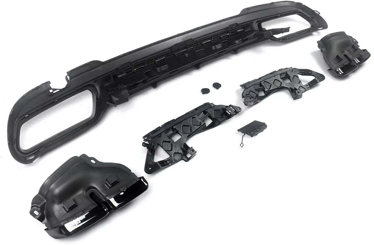 Achterbumper Diffuser Deluxe - Voor Mercedes E-Klasse W212 (2014-2016) - AMG E63 Stijl - Glanzend Zwart - Auto Accessoires