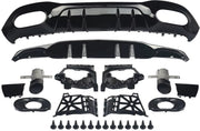 Diffuser Set Nitronox - Achterdiffuser en Uitlaatpijp - Voor Mercedes A-Klasse W177 AMG A35 Look (2018+) - Zwart - Auto Accessoires