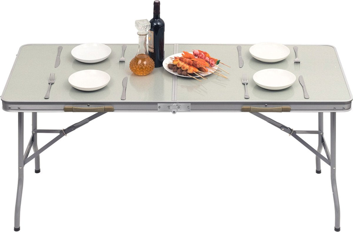 Happyment Camping klaptafel - 4 personen - Inklapbaar - Picknicktafel - Kinderen & volwassenen - Verstelbaar in hoogte