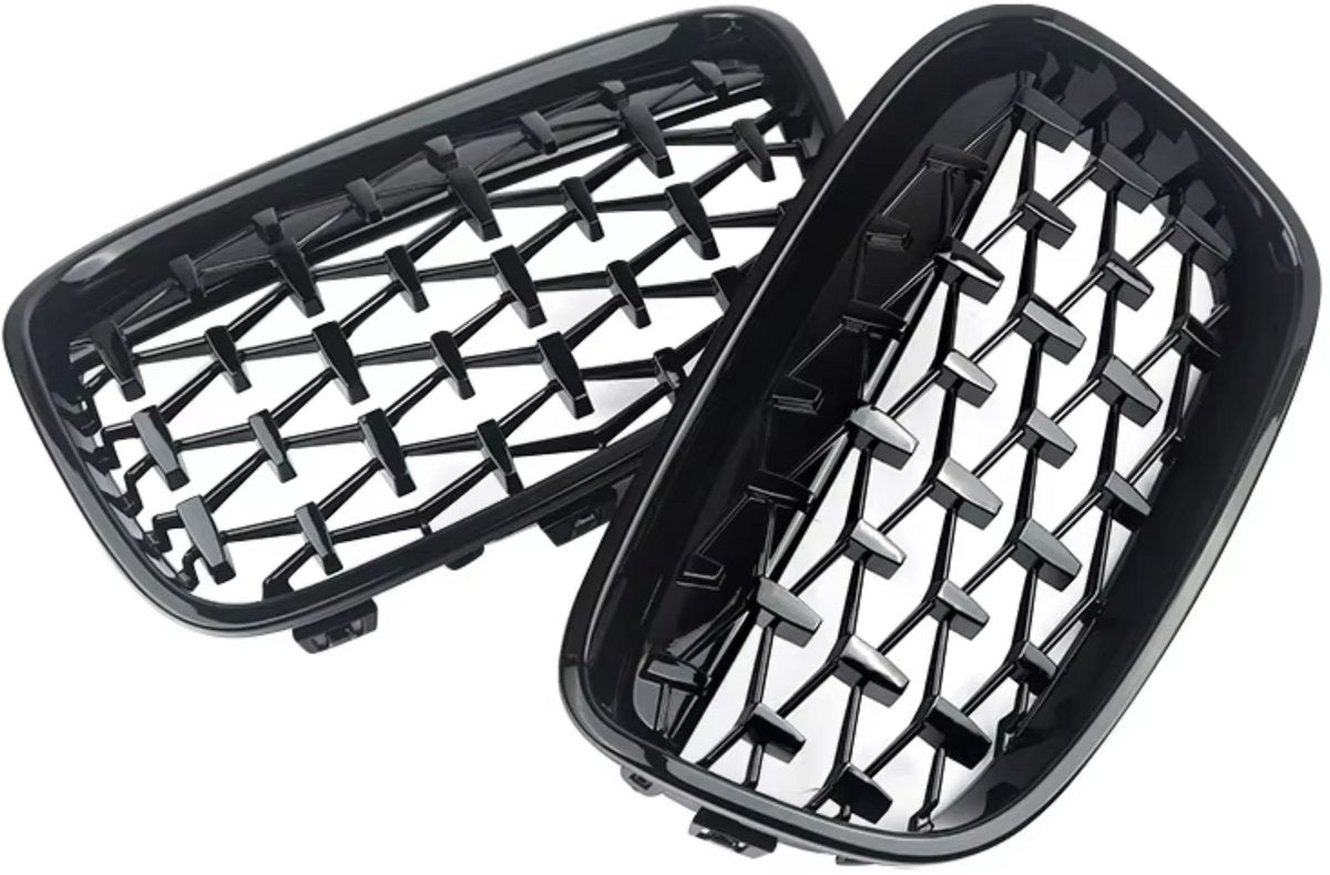 Voorbumper - Voor BMW 1 Serie F20/F21 2011-2014 - Auto accessoires - Voorgrille - Diamant stijl - Gloss Zwart