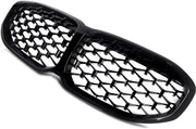 Voorbumper grille Hexa - Voor BMW 1 Serie F40 (2020+) - Diamant Stijl - Gloss Black - Auto accessoires