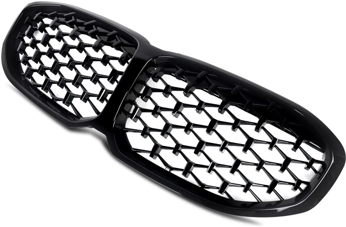 Voorbumper Grille Zorric - Hexa - Voor BMW 1 Serie F40 (2020+) - Diamant Stijl - Gloss Black - Auto accessoires