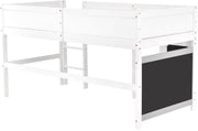 Kinderbed Tavien 90 x 200 cm - Voor Kinderen - Huisbed - Peuterbed - Met valbeveiliging - Met lattenbodem - Zonder matras
