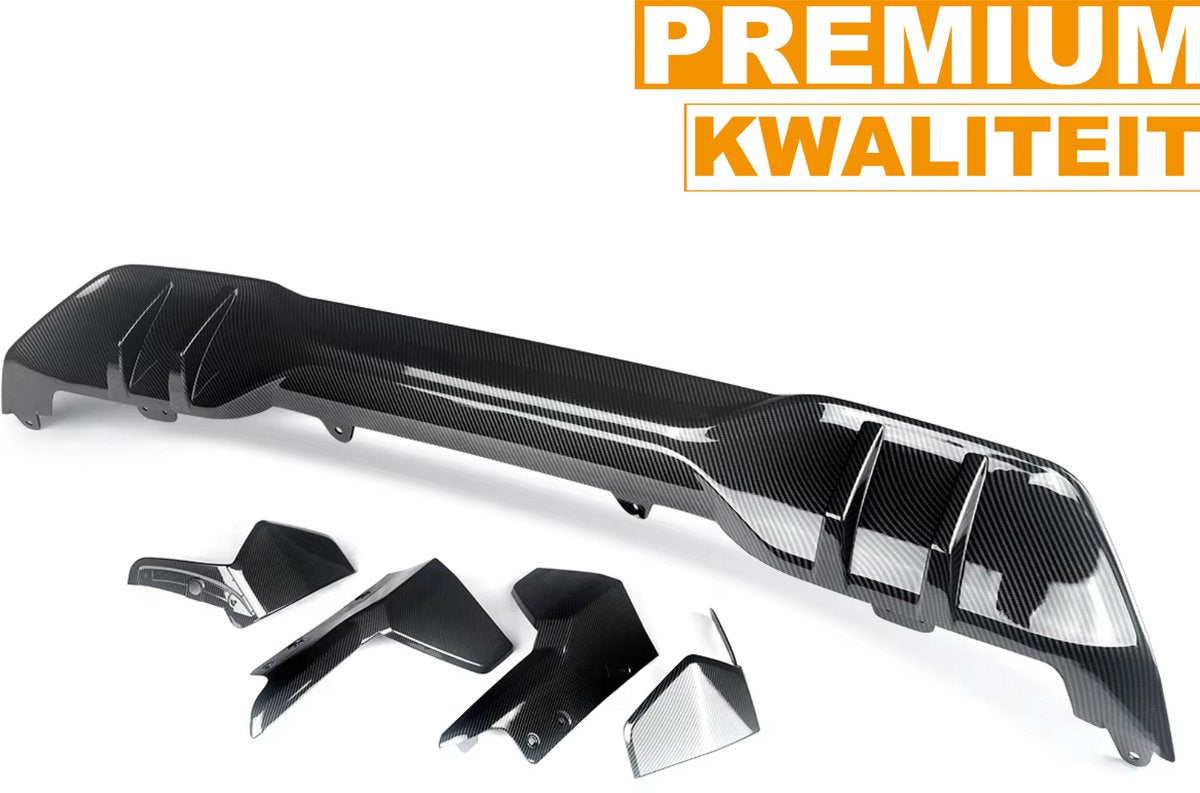 Voor- en Achterlipdiffuser - Voor BMW G05 X5 (2018-2022) - M Sport Bumper - Gloss Black Carbon Look - Auto accessoires