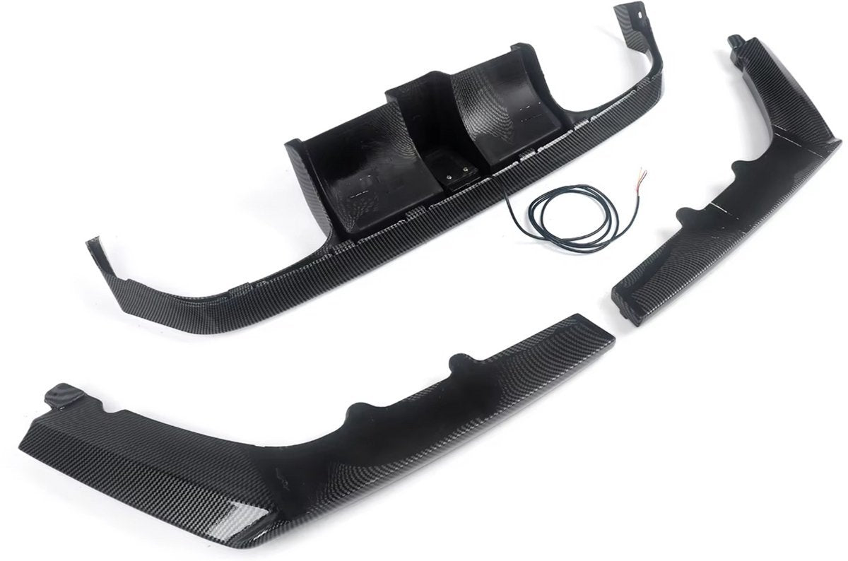 Diffuser LED Dravix - Achterbumper Diffuser Lip met LED - Voor BMW F80 M3/F82 M4 (2015-2020) - Koolstofvezel - Auto accessoires