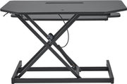 Luxe Bureau - Zwart Hout - Staande Bureauconverter - Dubbellaags Design