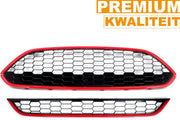Voorbumper - Voor Ford Fiesta MK7 Facelift 2013-2017 - Auto accessoires - Boven- en ondergrille - Rooster set