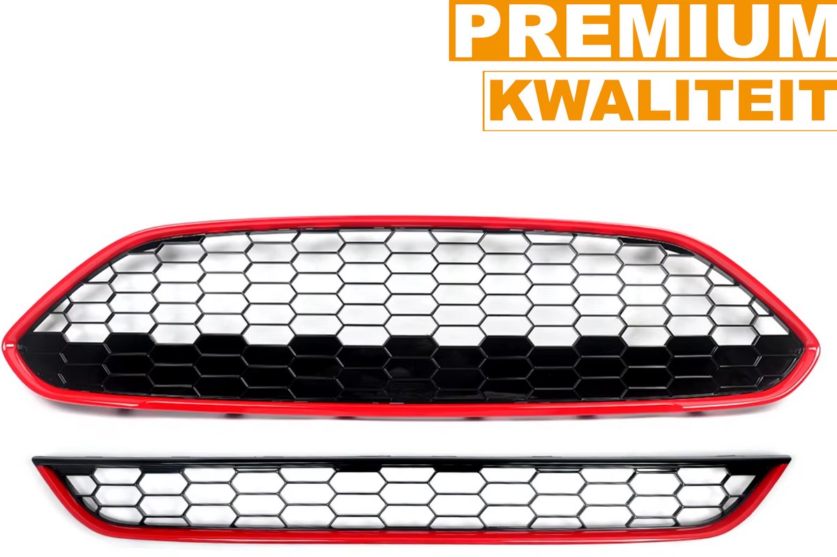 Voorbumper - Voor Ford Fiesta MK7 Facelift 2013-2017 - Auto accessoires - Boven- en ondergrille - Rooster set