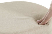 Happyment Poef Livi creme - Met opbergruimte - Opbergbank Poef - Voetenbank - Opbergbox hocker - Zitkist met deskel - Stof - 32 x 32 x 26cm