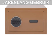 Kluis – Voor Thuiskantoor en Hotel – Digitale Veiligheidskluis met Alarm en Elektronisch Toetsenbord – Coffee, Robuust Koudgewalst Staal